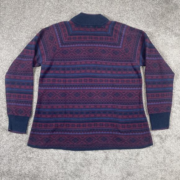 Eddie Bauer Sweater Mens Extra Large Fair Isle Nordic Knit Christmas 1/4 Zip - Picture 8 of 14